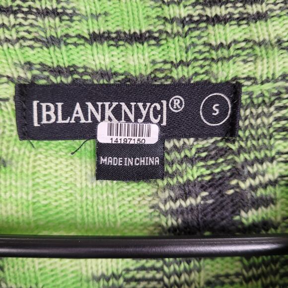 Blank NYC The Clash green ribbed puff sleeve sweater Size small Dopamine Artsy - Picture 6 of 9